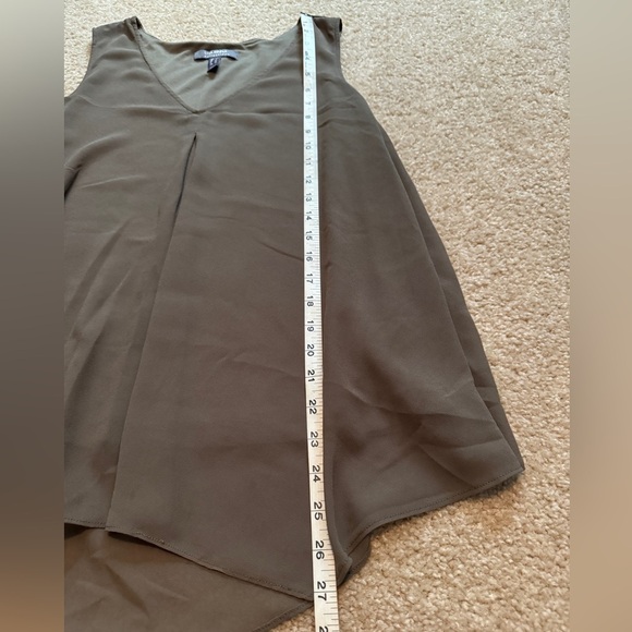Lisa Rinna Collection Solid Sleeveless Tank Size L Olive A365773 Chiffon Minimal - Picture 6 of 14